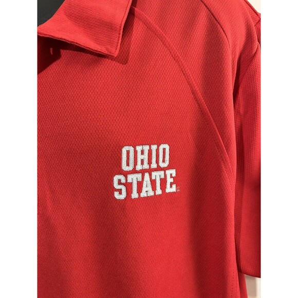 The Oval Ohio State Buckeyes Polo Golf Shirt Mens XL Embroidered Spell Out - Picture 2 of 6